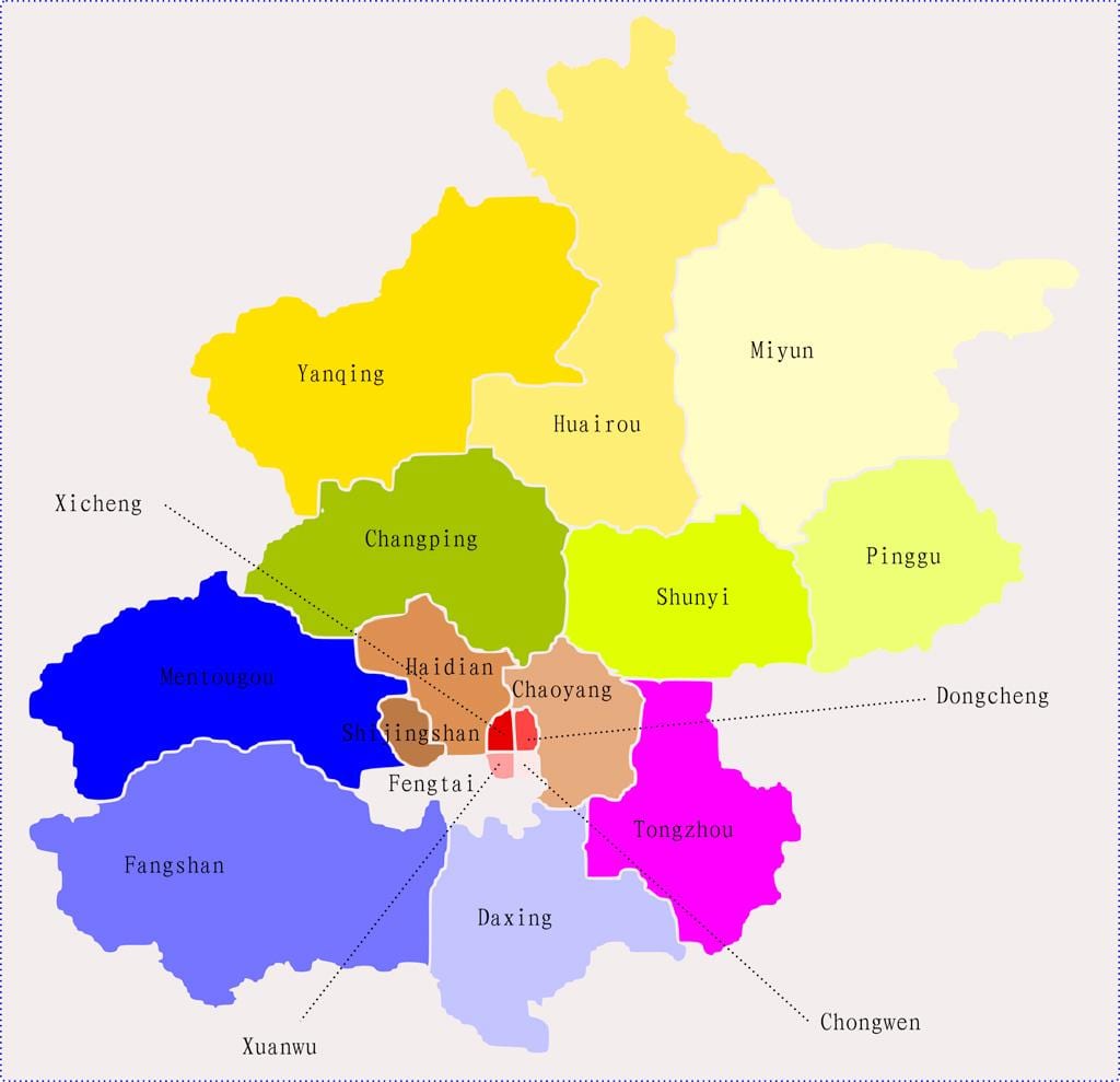 북경 중국 지도