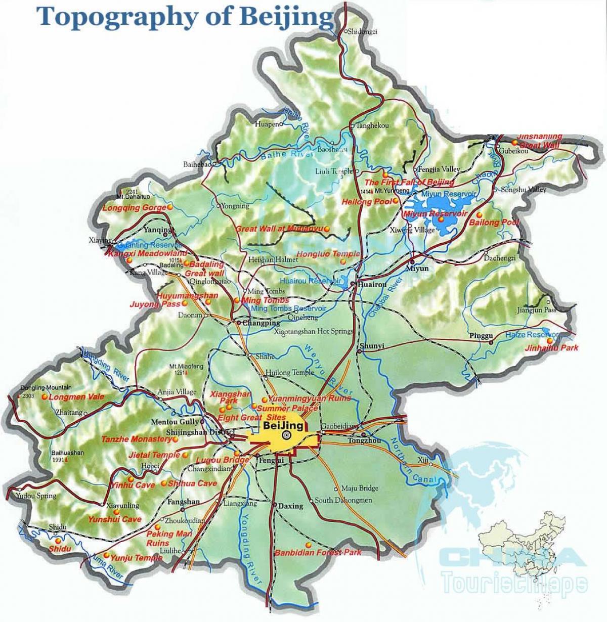 지도의 지형 베이징
