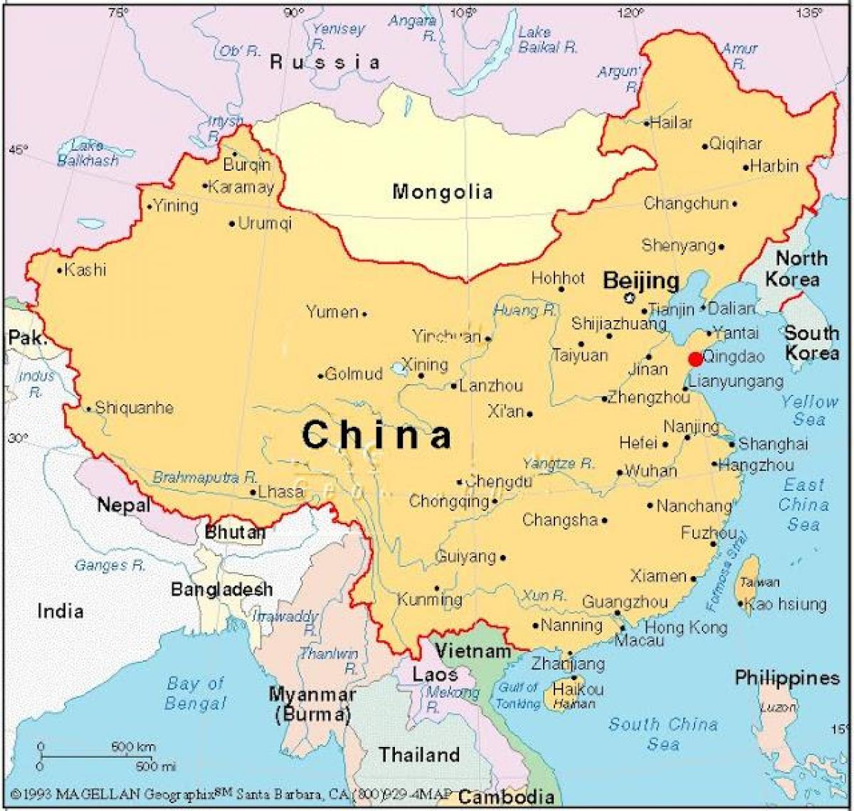 지도의 수도 중국